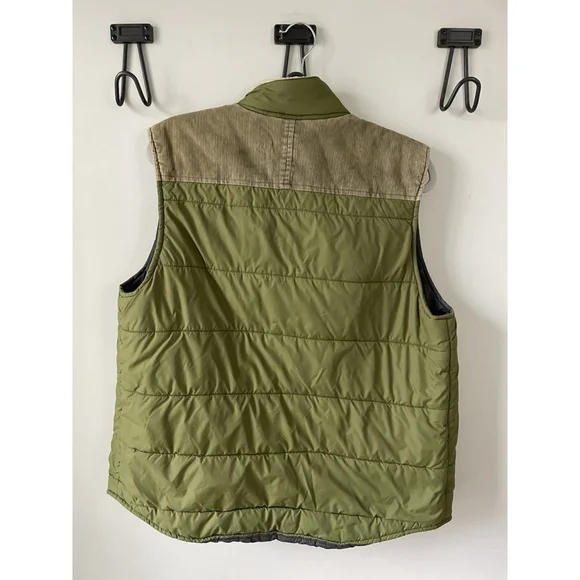 PRANA, Men’s Olive Green And Tan Sleeveless Puffer Best, Size Medium EUC - Picture 5 of 7
